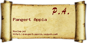 Pangert Appia névjegykártya